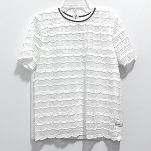 BAYO White Summer Lace Crochet Layered Blouse